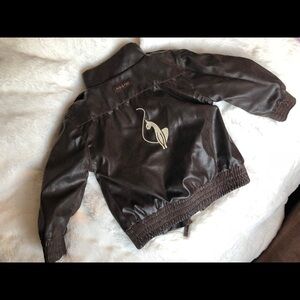 Vintage y2k Infant Baby phat girlz faux leather bomber jacket. Size 3-12 months